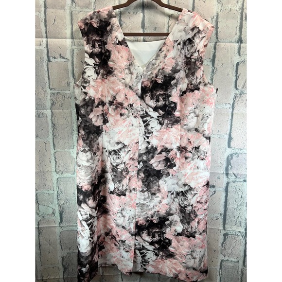 Tahari Women's Floral-Print Scuba Sheath Knee Length Dress Size 18W - Picture 2 of 9